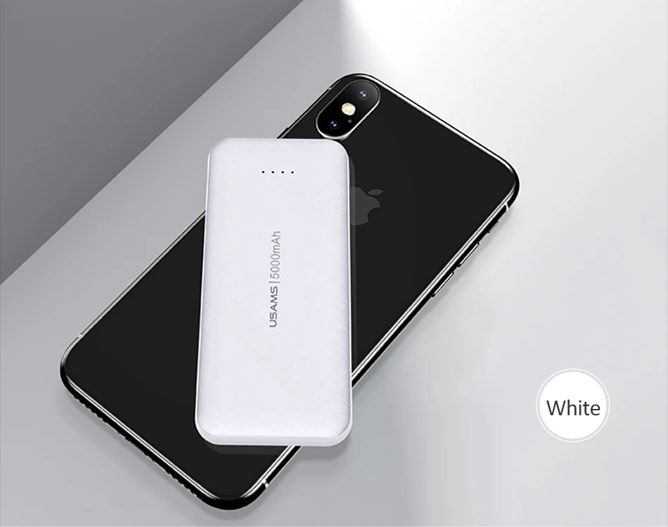USAMS 5000mah внешний мини-аккумулятор банк питания ультра-тонкий Быстрая зарядка pover банк для iPhone samsung huawei Xiaomi LG