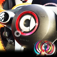 aluminum alloy colorful car steering wheel sticker car decoration cover trim sticker for smart 453 fortwo forfour 2015 2019