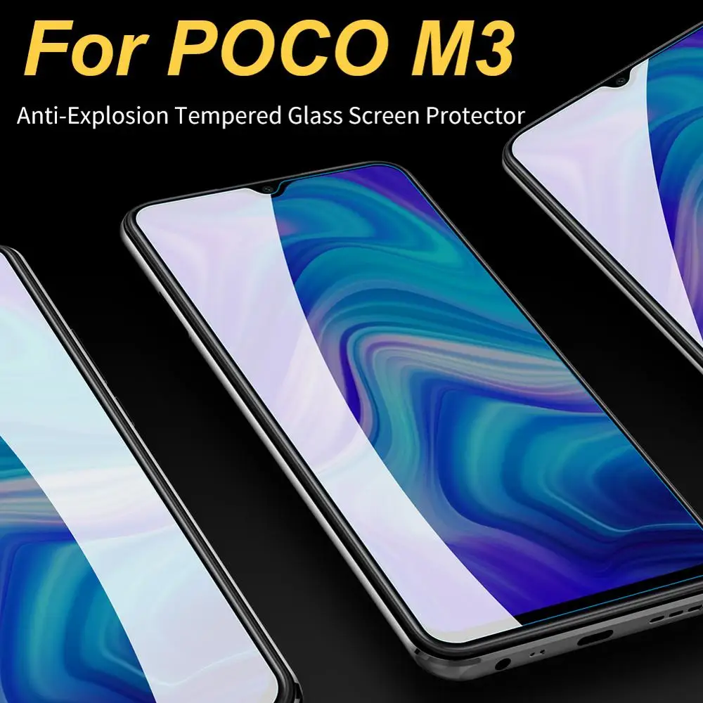 

Защитная пленка для Xiaomi POCO M3, стеклянная пленка poco m3, NILLKIN Amazing 9H 2.5D, антибликовое противовзрывное закаленное стекло