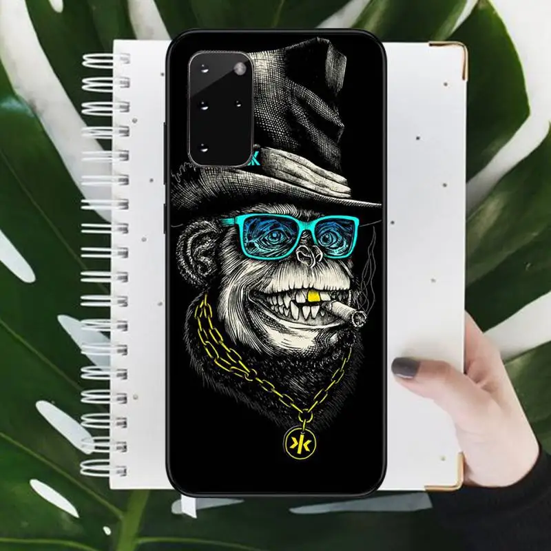 

smoking monkey Phone Case For Samsung galaxy A S note 10 7 8 9 20 30 31 40 50 51 70 71 21 s ultra plus Luxury brand shell