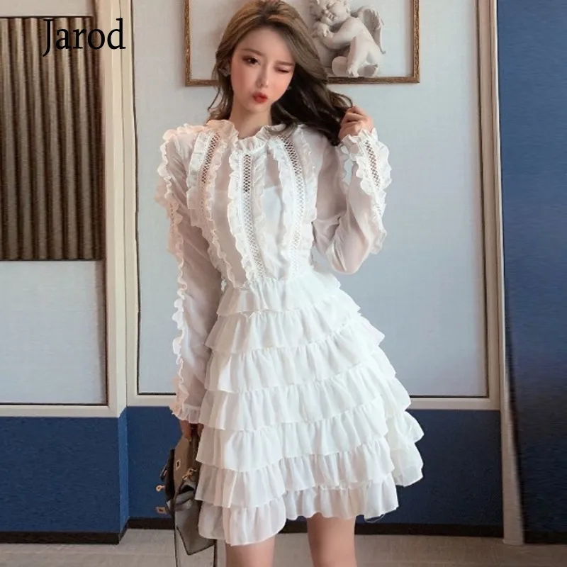 Женское платье для подиума весна-осень 2020 элегантное длинный рукав белое