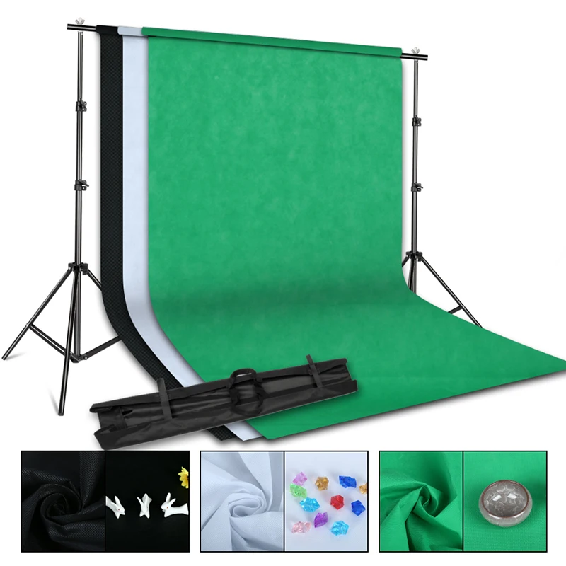 Green Screen Non-woven Background Support Stand Kit 20 Watt LED Hair Light Boom Studio Photo Video Lighting | Электроника