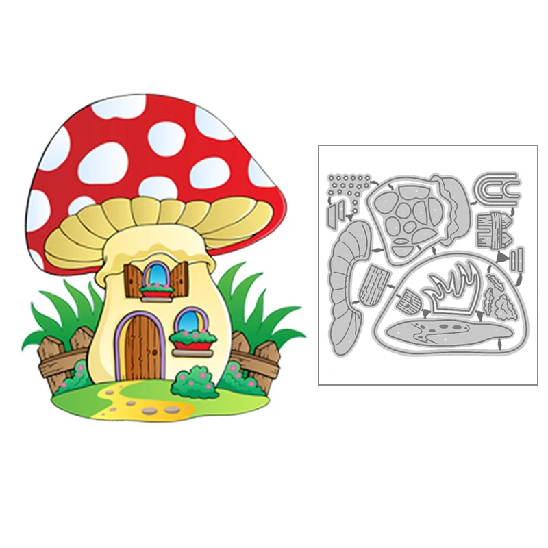 

Новинка 2020, Лидер продаж, трафареты для высечки металлических грибов, бумажная трава для скрапбукинга дома, фольга для высечки, товары для р...