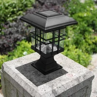 solar post column lamp waterproof landscape garden solar light led outdoor post deck cap column fence lamp