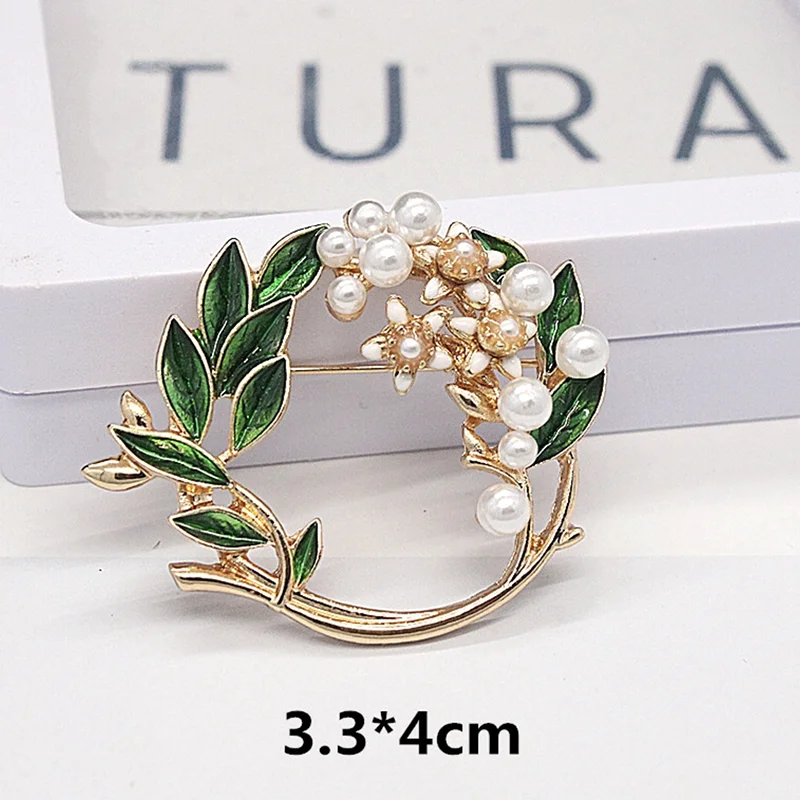 Зеленый лес отдел жизни дерево брошь Мода темперамент корейский гардения