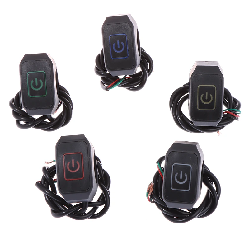 22mm 7/8'' Motorcycle Handlebar Switch Momentry Buttton For Electric Star Kill Waterproof Control Button with LED light |
