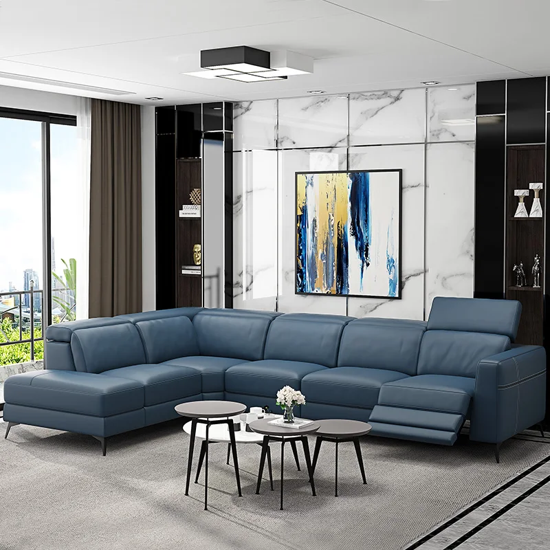 

Угловой диван L-образной формы для гостиной, кресло с откидывающейся спинкой, секционные диваны из натуральной кожи, мебель для дома