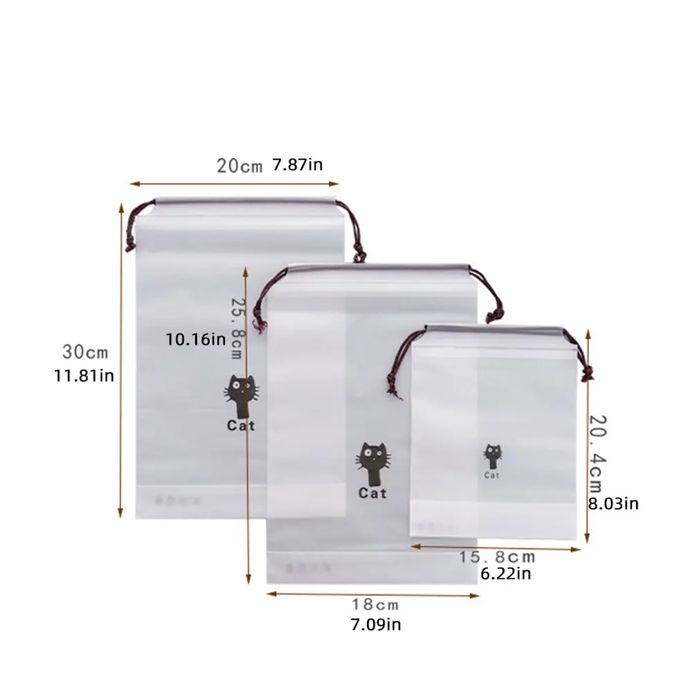 

Cartoon Black Cat Drawstring Storage Bag Clothing Finishing Bag Travel Travel Bundle Pocket Portable Tidy