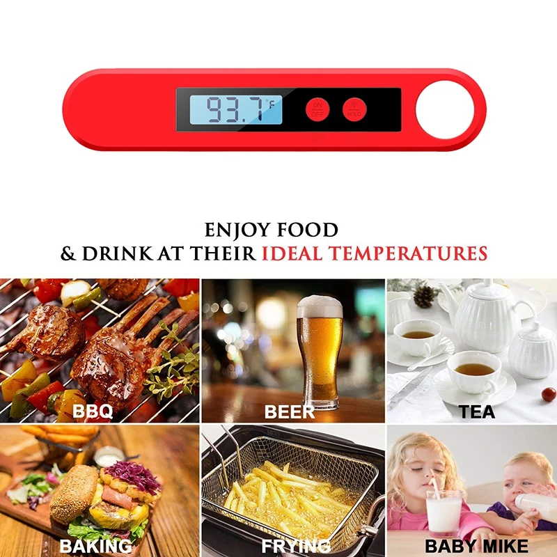 Цифровой термометр для мгновенного считывания мяса светодиодный приготовления