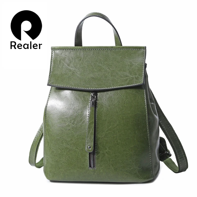 REALER женский рюкзак кожаные рюкзаки для девочек-подростков школьная сумка