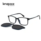 Квадратные Солнцезащитные очки LENSPACE Tr с магнитной застежкой, поляризационные солнцезащитные очки TAC для мужчин и женщин, оправа для очков, 2020