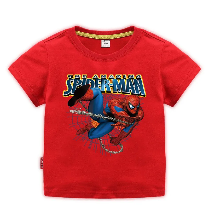 

Disney children's T-shirt Spider-Man round neck short-sleeved shoulder buckle cotton breathable comfortable baby T-shirt gift