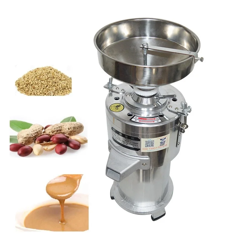 

15KG /h Commercial Sesame Peanut Grinding Miller Pistachio Stuff Grinder Pulping Machine 1100w Sesame Paste Machine 2800R / Min