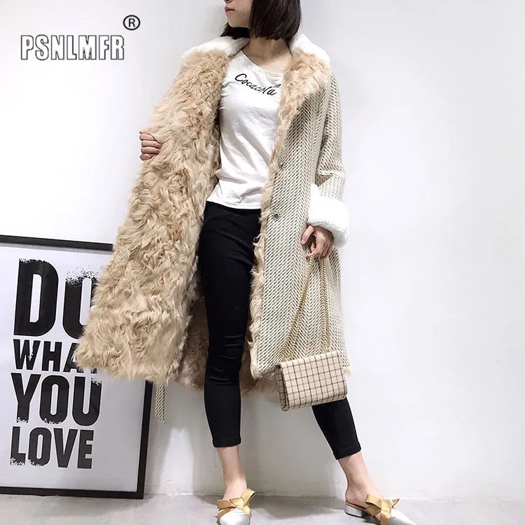 Женское длинное шерстяное пальто Трендовое роскошное с подкладкой из