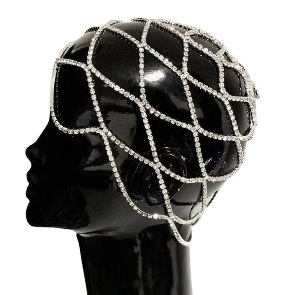 

Fashion mesh headpiece Hair accessory Bridal crystal forehead chain Jewelry sexy delicate head accessories