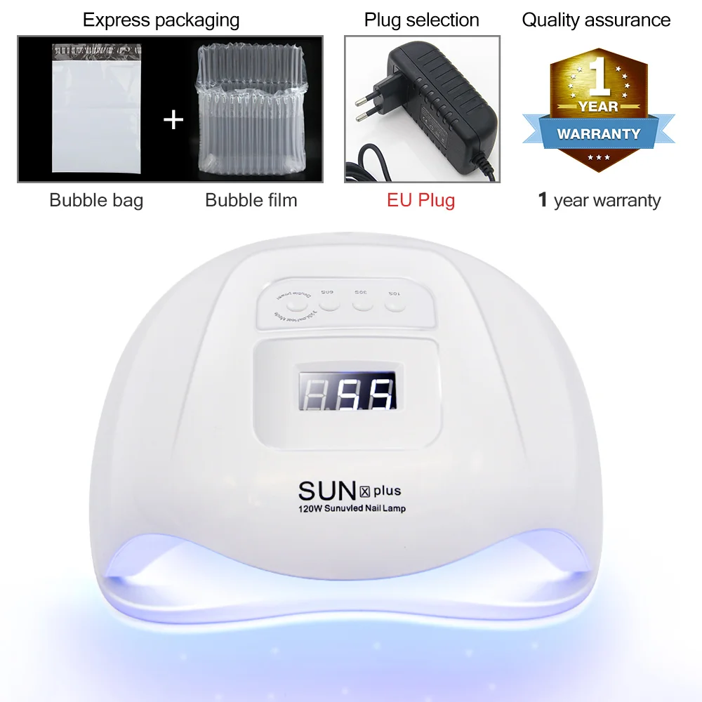 120W EU Plug УФ-лампа для ногтей SUNx Plus 120 Вт Светодиодный УФ-лампа 36 светодиодный s лампа с автоматическим датчиком 30s 60s 90s отверждаемый светодиодный гель Расширенный клей сушилки для ногтей - Цвет: 120W EU Plug
