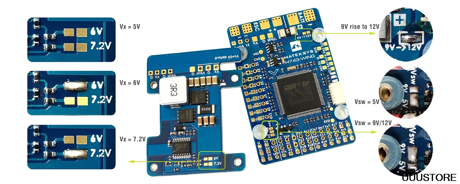 305 мм matek h743 wing mpu6000 и icm20602 барометр osd blackbox inav 3 8s кон