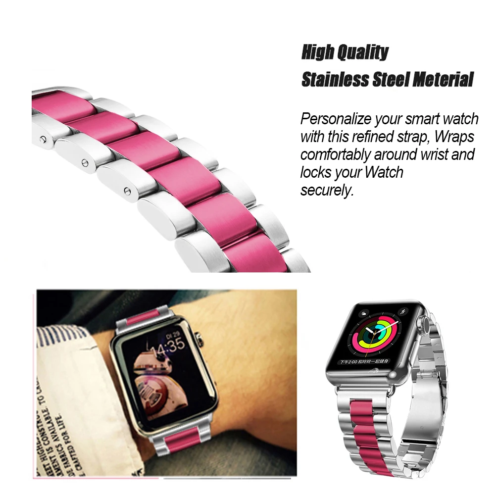 DEALELE Нержавеющая сталь ремешок для наручных часов Apple Watch серии 3/2/1 42 мм 38 версия