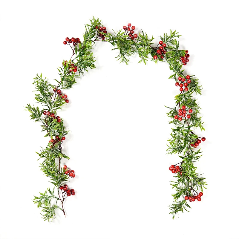 150cm Christmas Wreath Rattan Artificial Vine Hanging Floral Garland Christmas Decorations for Home Xmas Fireplace Door Decor images - 6