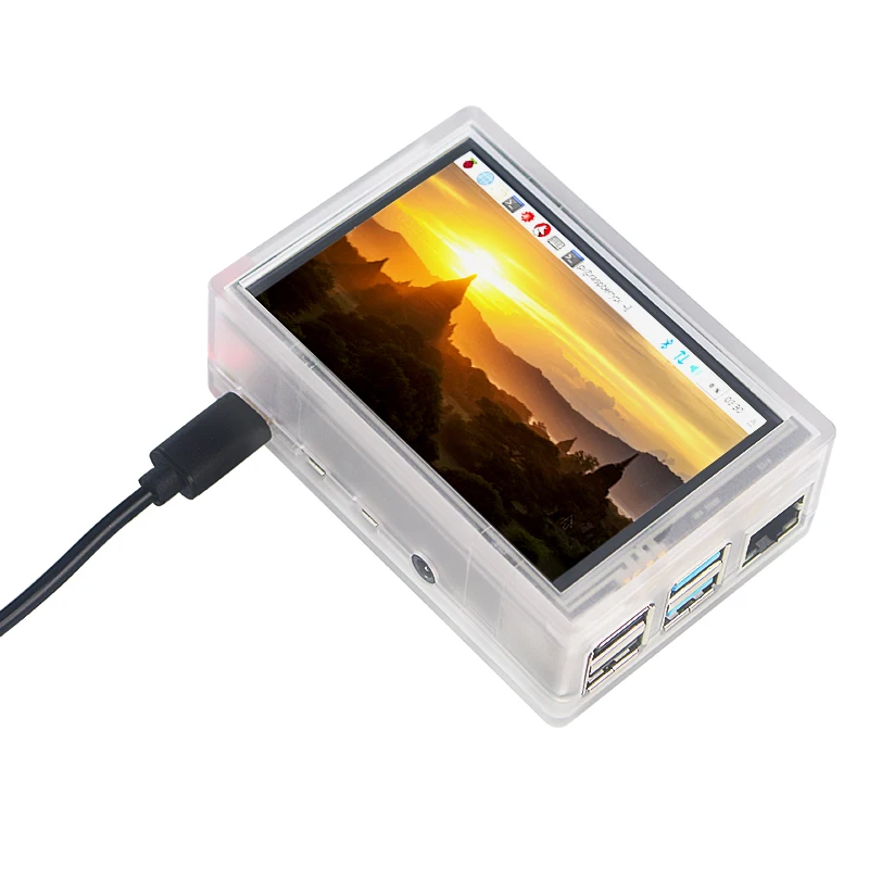 50 FPS 3 5 дюйма Raspberry Pi 4 Модель B сенсорный ЖК экран 480x320 дисплей + Корпус ABS чехол для с