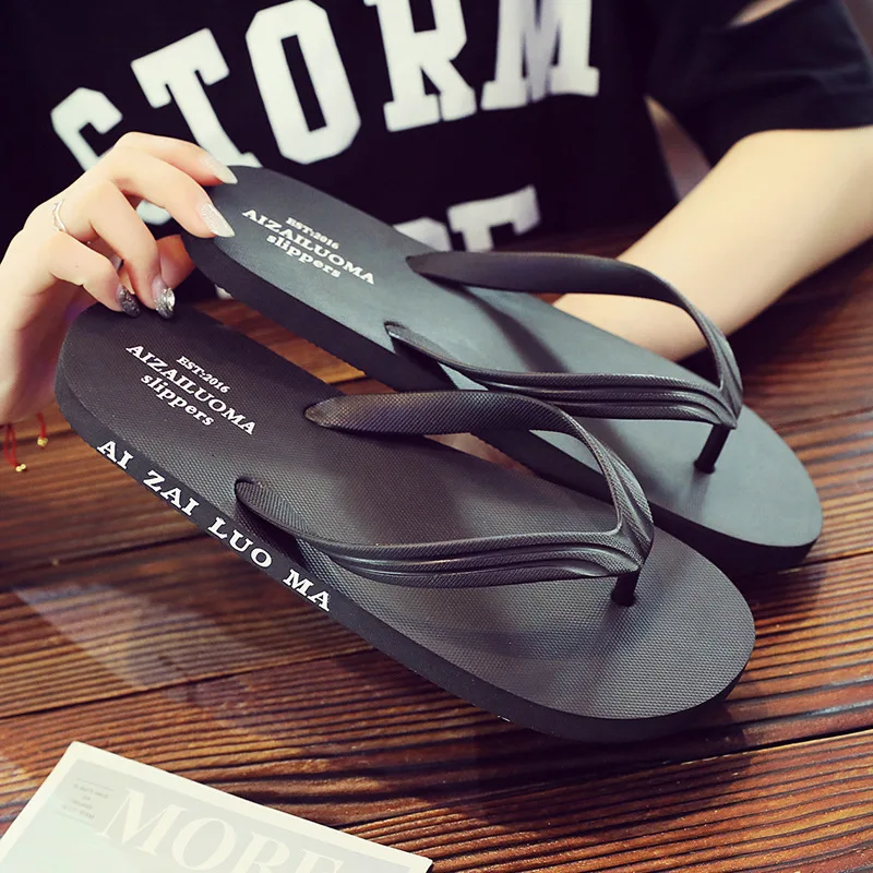 Мужские Нескользящие шлепанцы пляжная обувь для отдыха корейский стиль летние |