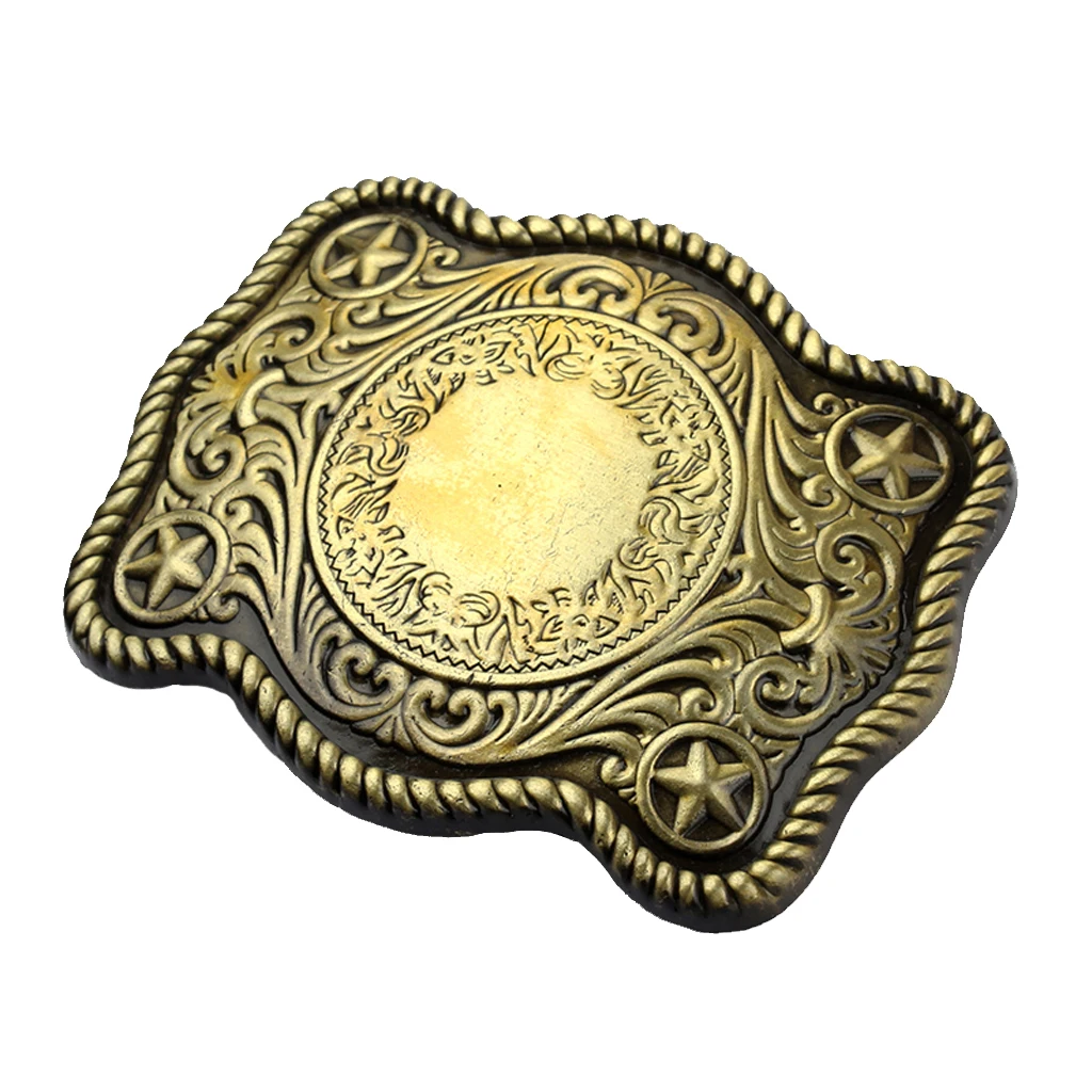 

Бронзовая пряжка для ремня с гравировкой звезд, пряжка с рисунком травы Тан для кожаного ремня