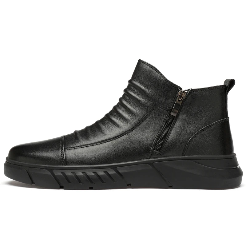 Ботинки мужские из натуральной коровьей кожи теплые зимние ботинки ручной