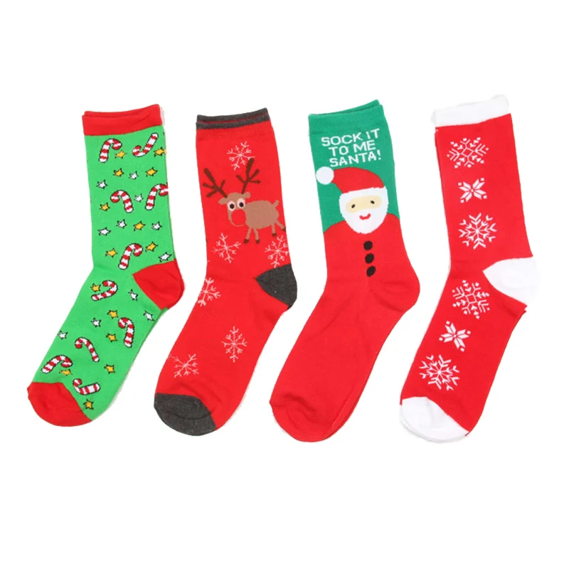 

New Autumn winter new year Santa Claus Christmas Snow Elk Gift socks long sock cotton socks men women size EUR 35-43