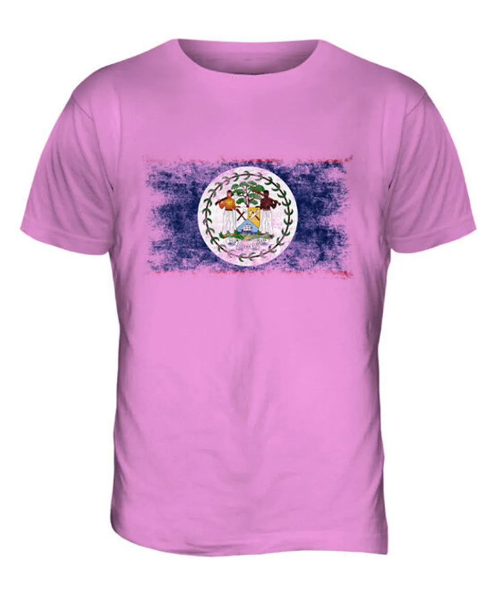 Белиз Distressed Flag Мужская футболка Топ Belizean Рубашка Футбол Джерси подарок на день