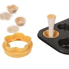 1 комплект Пластик Кондитерские вскрытия пирог формы в виде раковин пирог резак с цветочным принтомкруглый миксер для теста набор печенья Форма для кексов для MuffinКекс