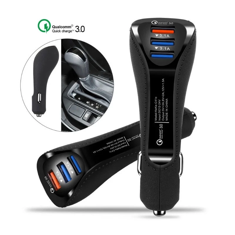 Автомобильное зарядное устройство USB 3USB с двумя портами QC Quick Charge 3 0 Быстрая