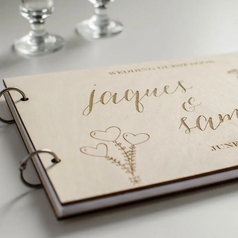 Гостевая книга деревянная Книга по индивидуальному заказу для свадьбы