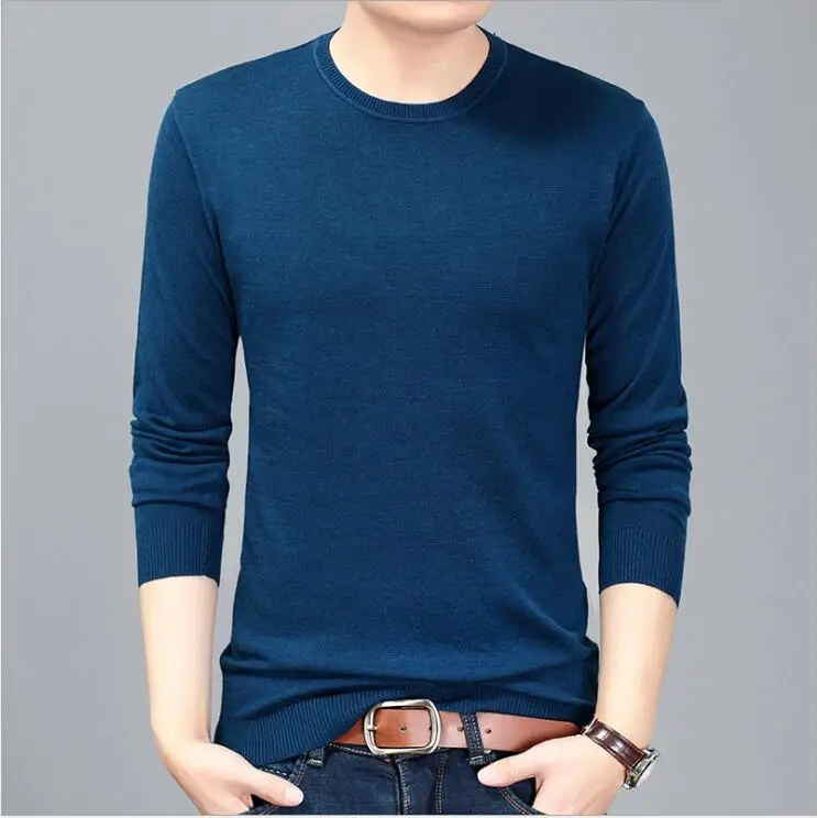 

ZNG 2020 new Sweater Men Autumn Winter Warm Mens Knitted Wool Sweaters Solid Color Casual Pull Homme Cotton Pullover Men