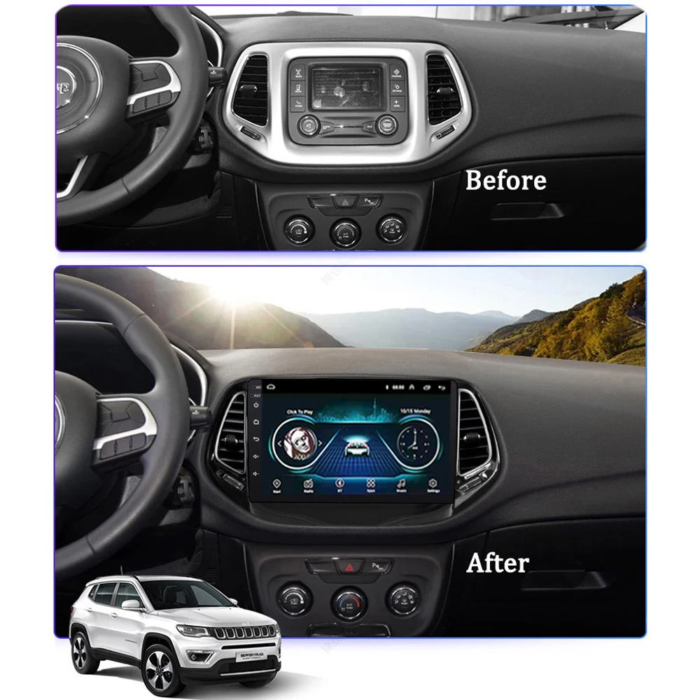 Автомобильное радио для Jeep Compass 2017 2018 gps-навигация dvd-плеер мультимедийная система