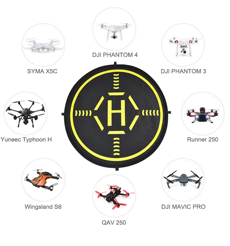 Для DJI Spark Mavic Mini Mavic Pro 800 мм светящаяся Асфальтовая парковочная площадка Aporn 80 см Складная посадочная площадка для Phantom 3 4