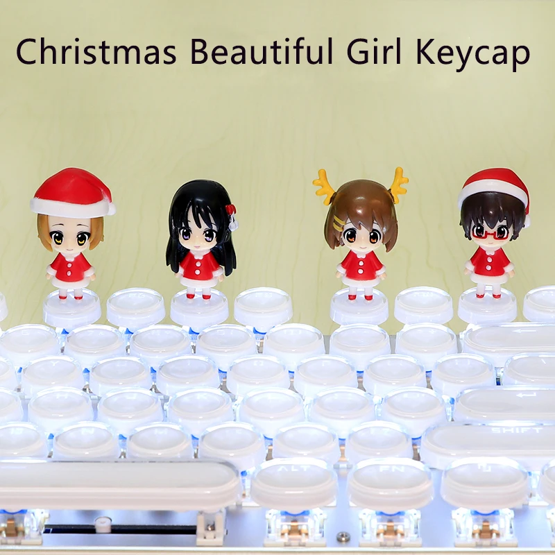 

Christmas Beautiful Girl Anime Transparent Three-dimensional Personality Mechanical Keyboard Cross Axis Keycap Cute ESC F11 Key