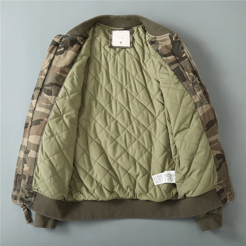 Мужская камуфляжная куртка с хлопковой подкладкой теплая уличная куртка-бомбер
