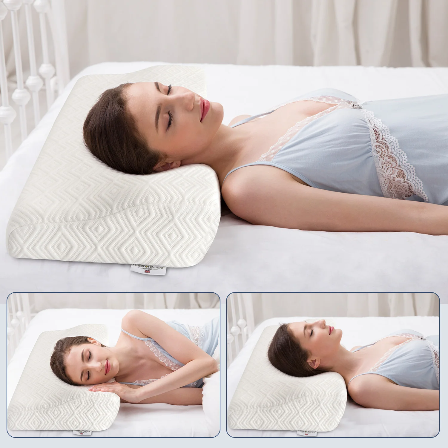 

Memory Foam Bedding Pillow Neck Protection Slow Rebound Memory Foam Butterfly Shaped Pillow Health Cervical Neck Size In 60*32CM