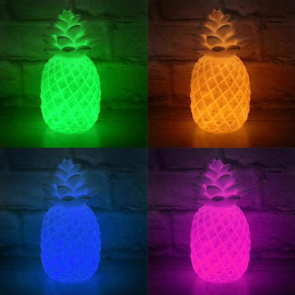 Ананас светодиодный ночной Светильник стол в форме фруктов лампа красочные