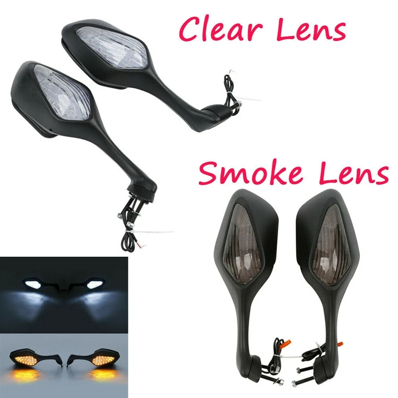 Боковые зеркала заднего вида для мотоцикла светодиодная фара указателя поворота