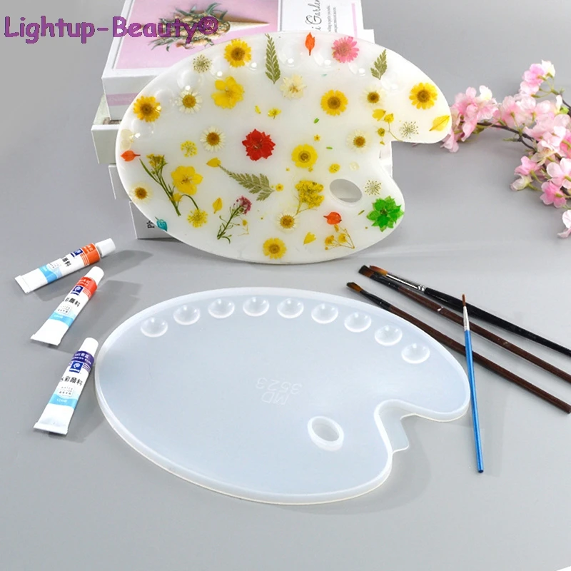 

Handmade Artist Paint Palette Resin Casting Mold Oval Shape Paint Pallete Molds