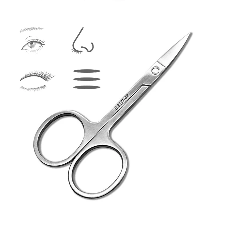 Брови Ножницами бровей Триммер для ресницы волос в носу Scissor Нержавеющая сталь