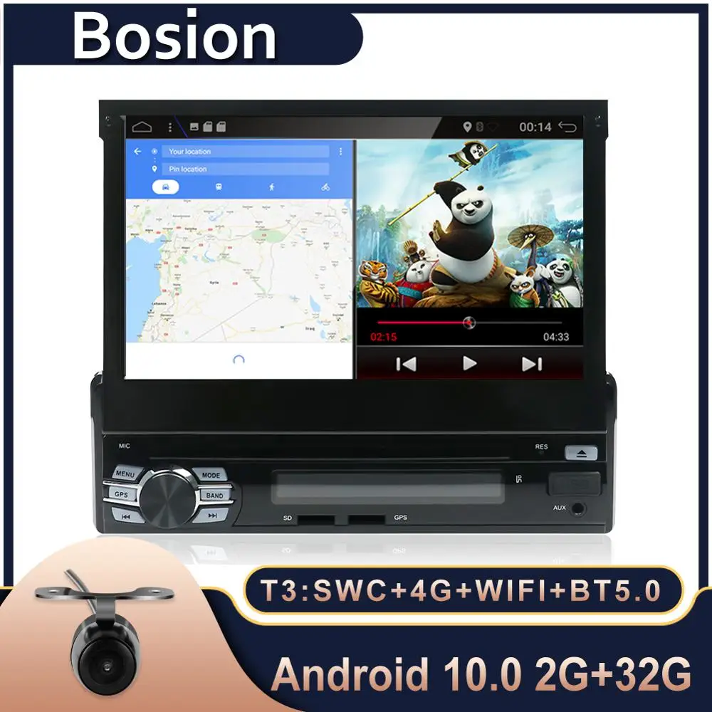 Автомагнитола на android 10 стерео система с 7 дюймовым экраном GPS Bluetooth USB камерой