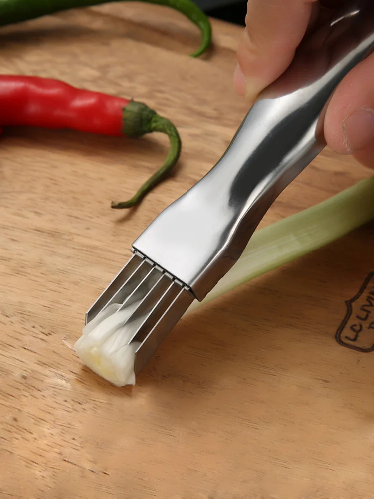 

Stainless Steel Onion Cutter Kitchen Gadget Multifunctional Vegetable Cutter Onion Knife Slicer Kitchen Items Accessories Metal