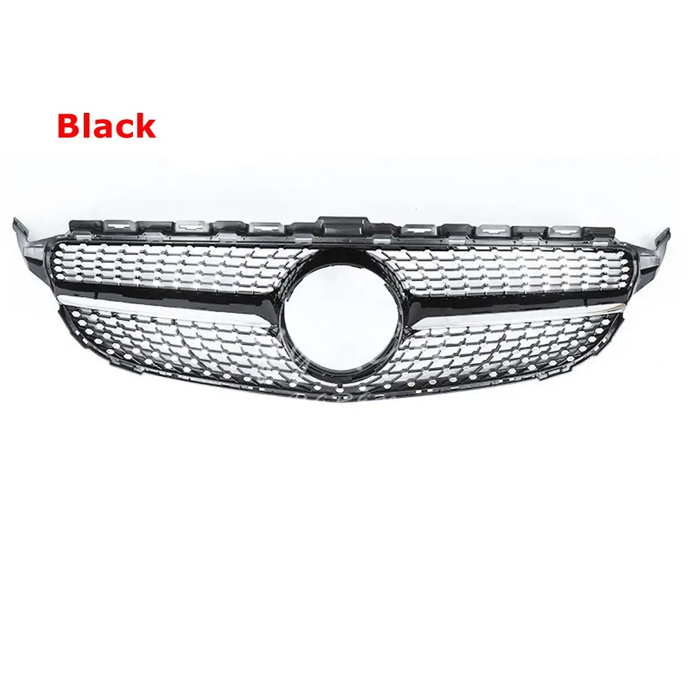 Черная серебряная Алмазная решетка подходит для Mercedes C Class W205 2019 радиатора C450 C250