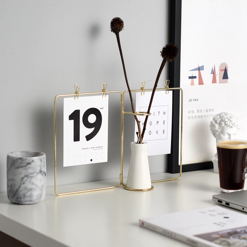 Креативная железная линия цветочный горшок растение керамическая фотография