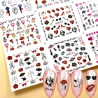 Романтические наклейки на День святого Валентина с рисунком губ, цветов, сердечек, татуировок, украшения для ногтей, MYBN1069