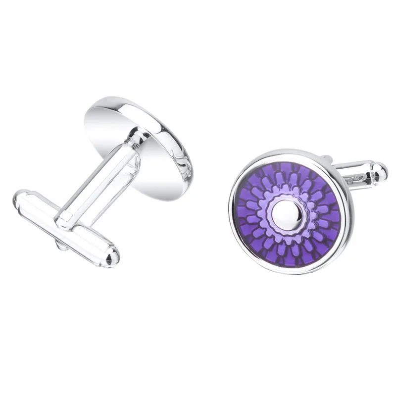 Мужские Запонки роскошные изысканные фиолетовые эмалевые запонки французские