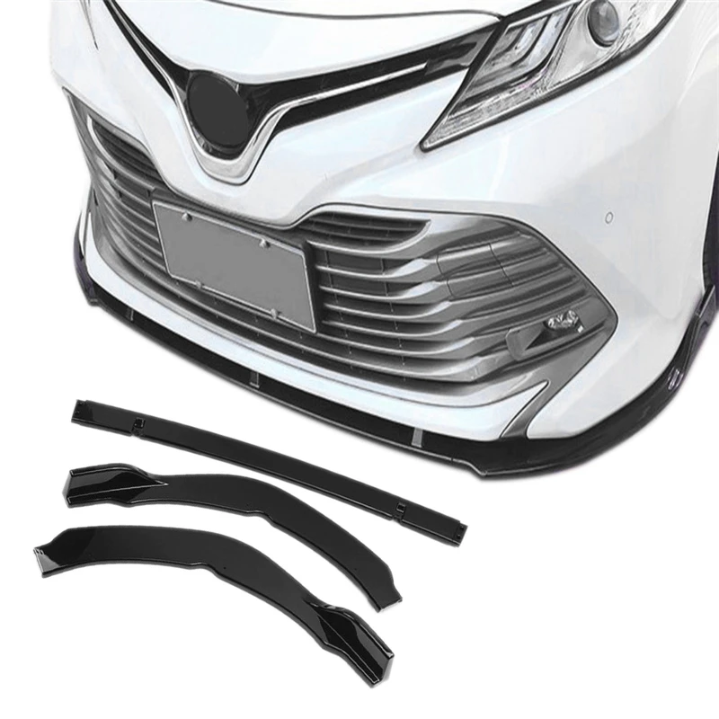 Для 2018 2020 Тойота Камри Окрашенный черный передний бампер Боди Комплект спойлер