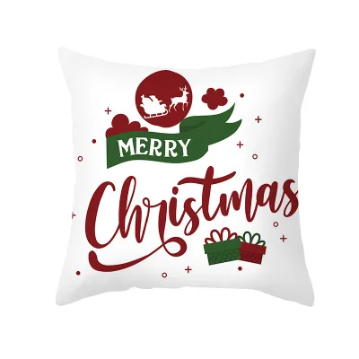 

45cmx45cm Merry Christmas Cushion Cover Red Pillowcase 2020 Christmas Decorations For Home Xmas Noel Ornament Happy New Year